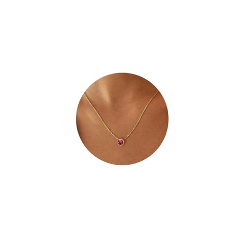 Tingn Gold Juli Geburtsstein Anh Nger Kette Damen
