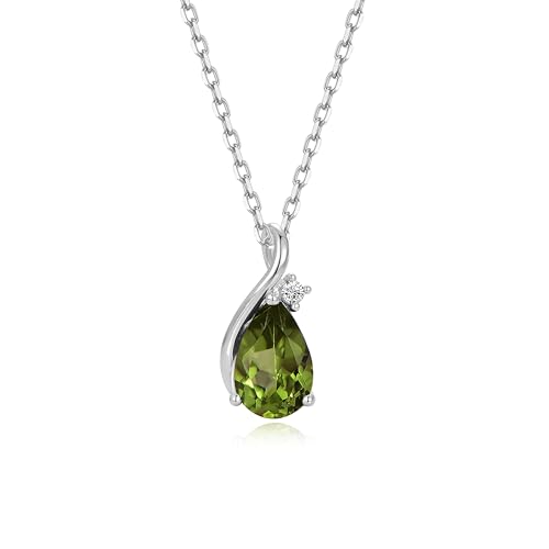 Immobird Halskette Mit Geburtsstein Peridot Anh Nger 925