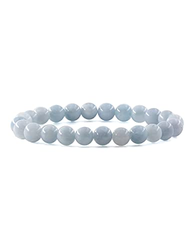 Ouubuuy Aquamarinarmband 8mm Heilsteine Armband Edelstein Armband Damen