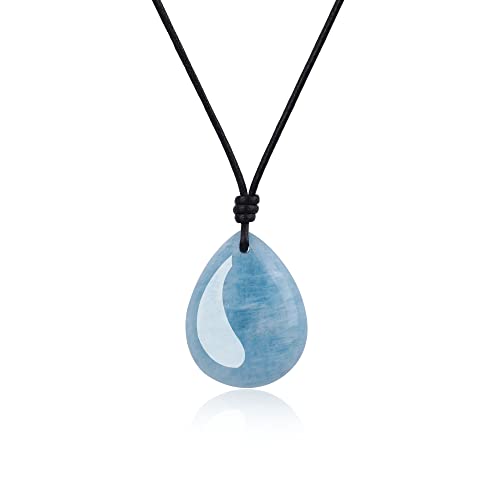 Coai Geschenkideen Kristall Halskette Mit Leder Wassertropfen Anh