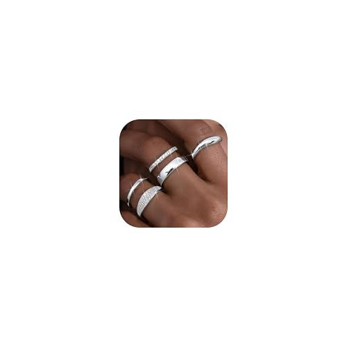 Cassieca 5pcs Ringe Set F R Damen Silber
