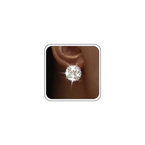 Tseenyi Strass Runde Form Ohrstecker Silberne Kreis Kubischer