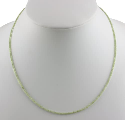 Peridot Olivin Kette Edelstein Collier Fein Geschlifen Ca