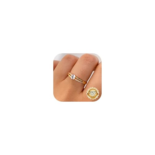 Milacolato Silber Ringe 925 Frauen Ring Gold Verlobungsring