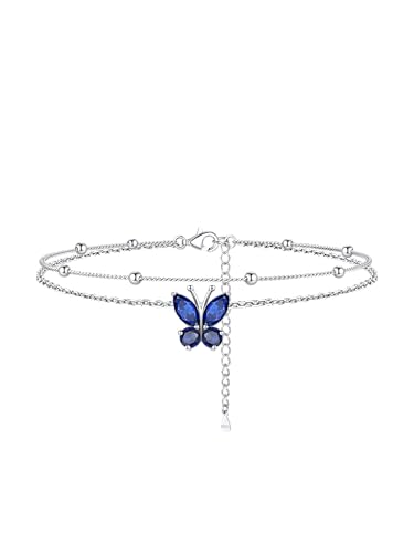 Bestyle Fu Kettchen Silber Damen Saphir Stein September