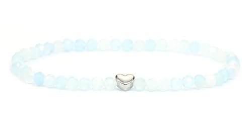 Lakada Echtes Aquamarin Edelstein Armband Mit Facettierten 4mm