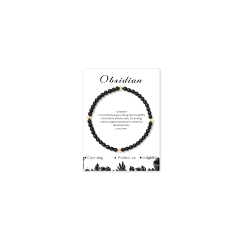 Gopaw Edelstein Armband Damen 4mm Naturstein Armband Perlenarmband