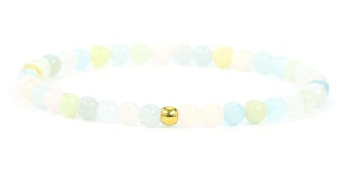 Echtes Morganit Edelstein Armband Mit 4mm Perlen Verschiedene