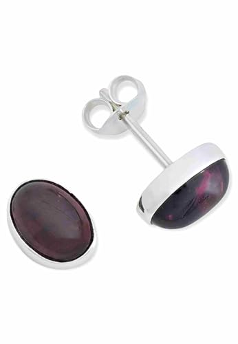 Ohrstecker 925 Silber Granat Roter Stein Edelstein Ohrringe