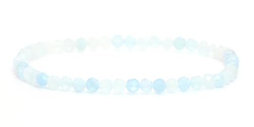 Lakada Echtes Aquamarin Edelstein Armband Mit Facettierten 4mm