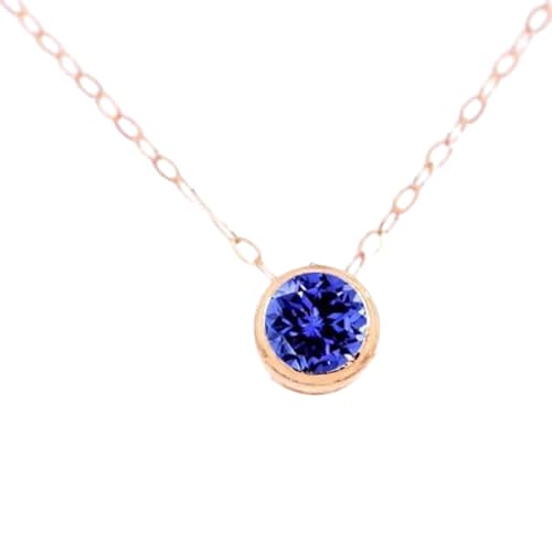 Gems Vibes Halo Halskette Aus Sterlingsilber Mit Tansanit