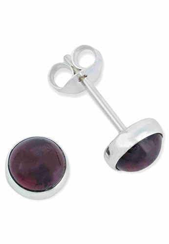 Ohrstecker 925 Silber Granat Roter Stein Edelstein Ohrringe