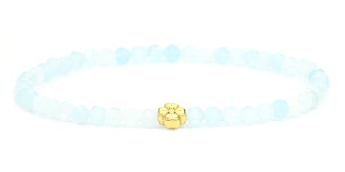 Lakada Echtes Aquamarin Edelstein Armband Mit Facettierten 4mm