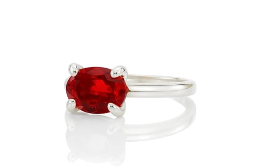 Rubin Ring Stapelbar Sterling Silber Ring Juli Birthstone