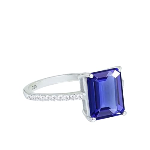 Gems Vibes Tansanit Ehering 925er Sterlingsilber Handgefertigter Ring