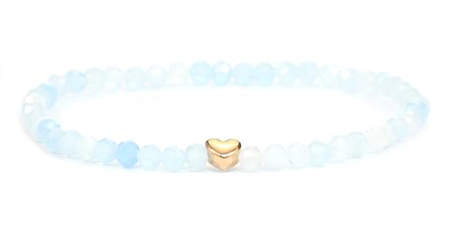 Lakada Echtes Aquamarin Edelstein Armband Mit Facettierten 4mm
