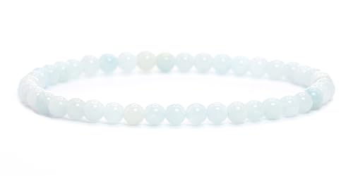 Lakada Echtes Aquamarin Edelstein Armband Mit Runden 4mm
