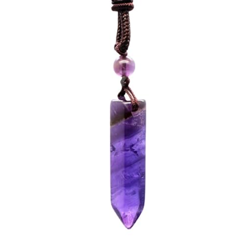 Leeq Amethyst Kristalle Kette Sechseckiger Kristall Anh Nger