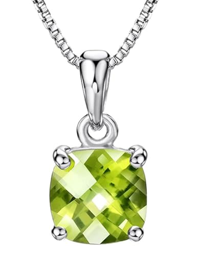Michooyel S925 2 Karat Peridot Anh Nger Halskette