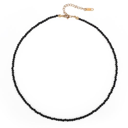 Mikovivi Schwarze Choker Halskette Mit Perlen F R