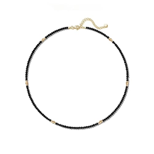 Aleasha Schwarze Kleine Spinell Halskette Damen Boho Strand