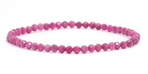 Lakada Echtes Rubin Edelstein Armband Mit Facettierten 4mm