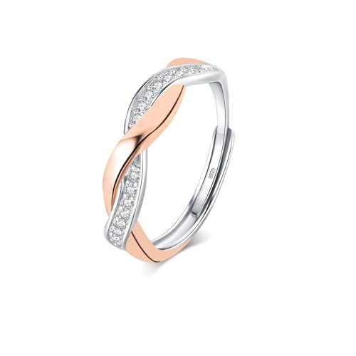 Funte 925 Sterling Silber Ringe Frauen Verstellbarer Zirkonia