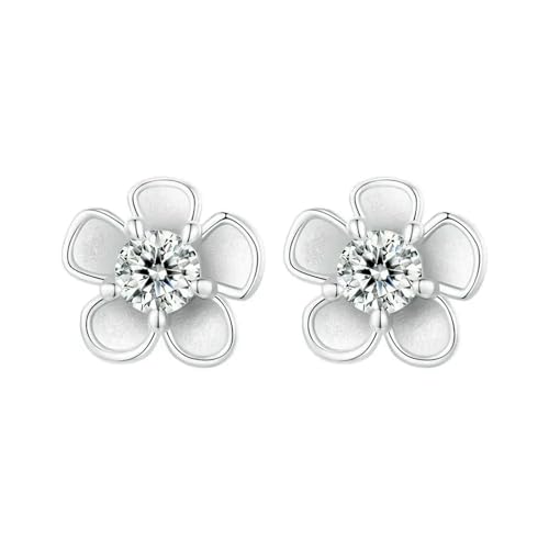 Moissanit Ohrstecker Aus 925er Sterlingsilber Brillante Sakura Form