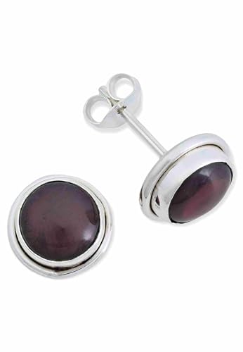 Ohrstecker 925 Silber Granat Roter Stein Edelstein Ohrringe