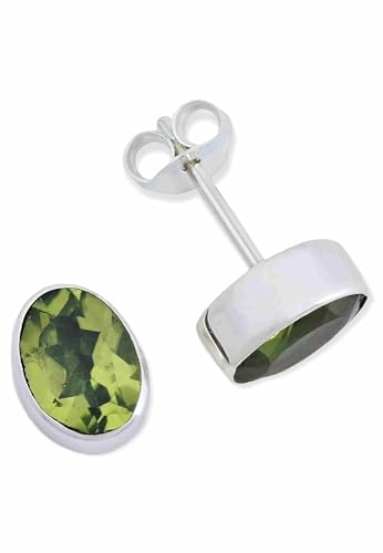 Ohrstecker 925 Silber Peridot Leuchtend Gr Ner Stein