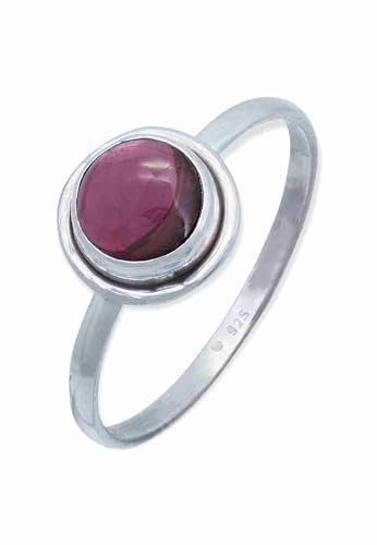 Mantraroma Ring Silber 925 Damen Granat Edelstein Rot
