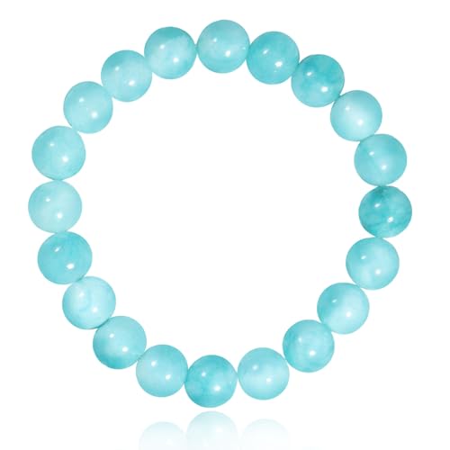 8mm Naturstein Aquamarin Armband F R Frauen M