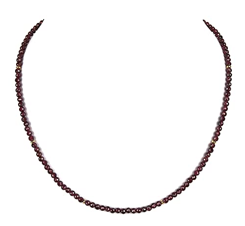 Granat Kette Rote Granat Halskette 925 Silber Vergoldet