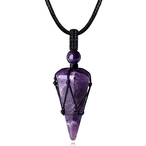 Xiannvxi Amethyst Kette Herren Sechseckiger Kristalle Anh Nger