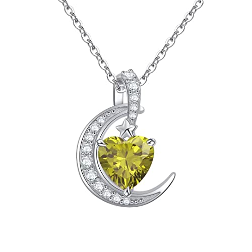 Qings Peridot Kette August Geburtsstein Herz Mond Anh