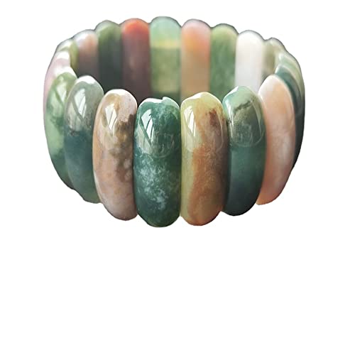 Nat Rliches Indisches Jade Stein Stretch Armband Elastischer
