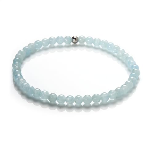 Aquamarin Armband Edelstein Armband Kugel Armband 4mm Perlenarmband