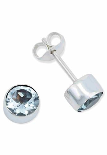 Ohrstecker 925 Silber Blau Topas Hellblauer Stein Edelstein