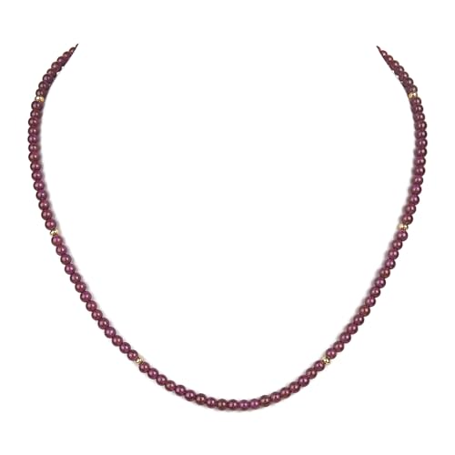 Granat Kette Rhodolith Kette Halskette 925 Silber Vergoldet