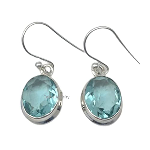 Reine 925er Sterlingsilber Ohrringe F R Frauen Blauer