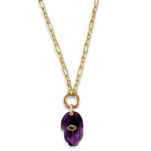 Happymaker Amethyst Kette Hochwertig Vergoldete Edelstahlkette Mit Amethyst