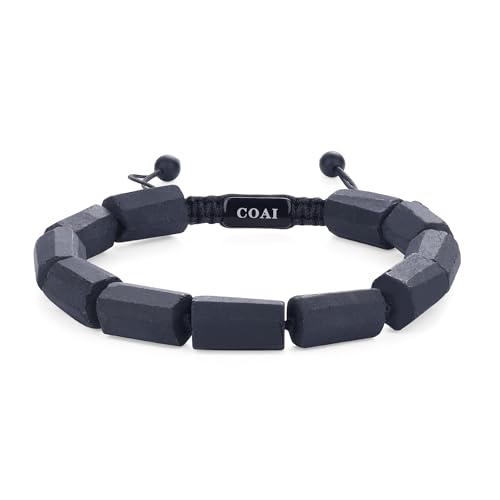 Coai Naturstein Armband Aus Schwarzer Turmalin Echter Edelstein