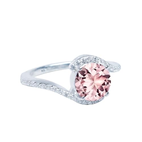 Zierlicher Morganit Ring Mit Diomant Halo Massiver Ring