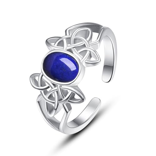 Kingwhyte Ring 925 Silber Mit Lazurit Damen Keltischer