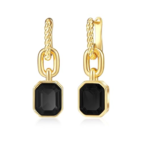 Mesovor Kristall Tropfen Ohrringe 18 Karat Vergoldete Creolen