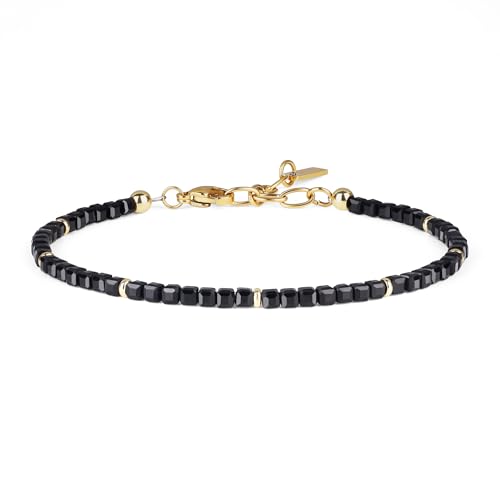 Gavu Kristall Armband Aus 3 Mm Facettierter Schwarzer