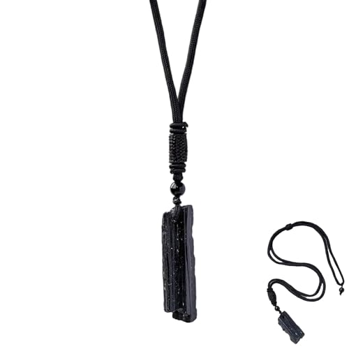 Schwarzer Turmalin Stein Echt Heilstein Kette Anh Nger