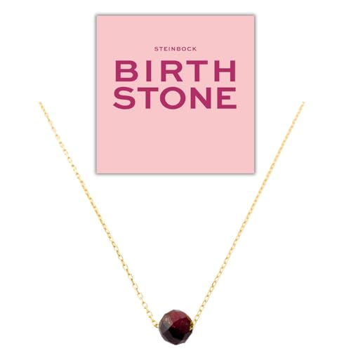 Happymaker Geburtsstein Kette Vergoldetes Sterling Silber Echter Edelstein