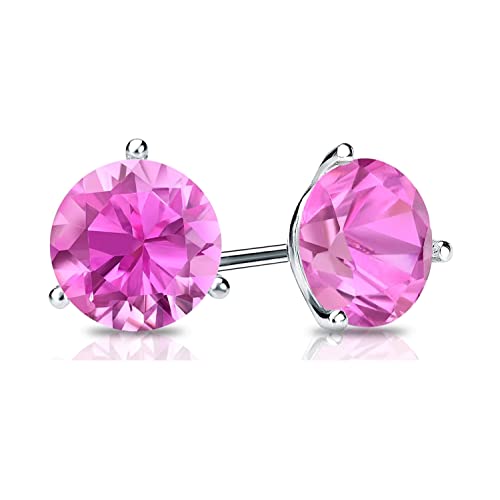 Bellitia Jewelry 925 Sterling Silber Geburtsstein Edelstein Ohrstecker