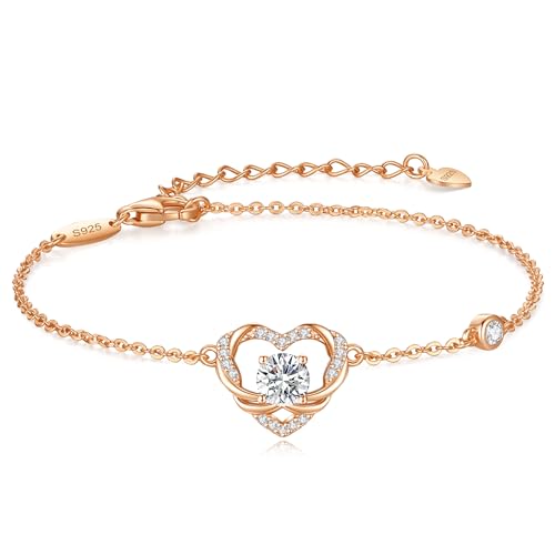 Oobee Moissanit Armband F R Damen Gedrehtes Herz